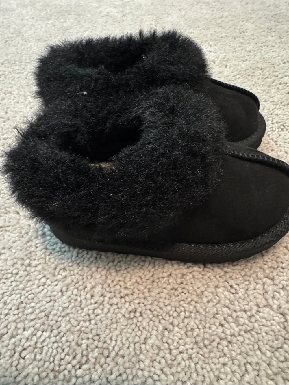 Target Black Faux-Fur Cuff Slip-On Kids Slippers